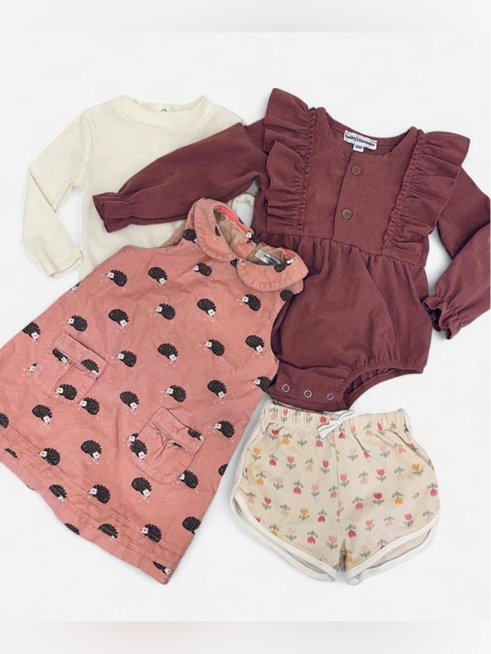 Baby Boden & Boutique Style Bundle Girl’s 6-12 Months Dress Romper Shorts Onesie